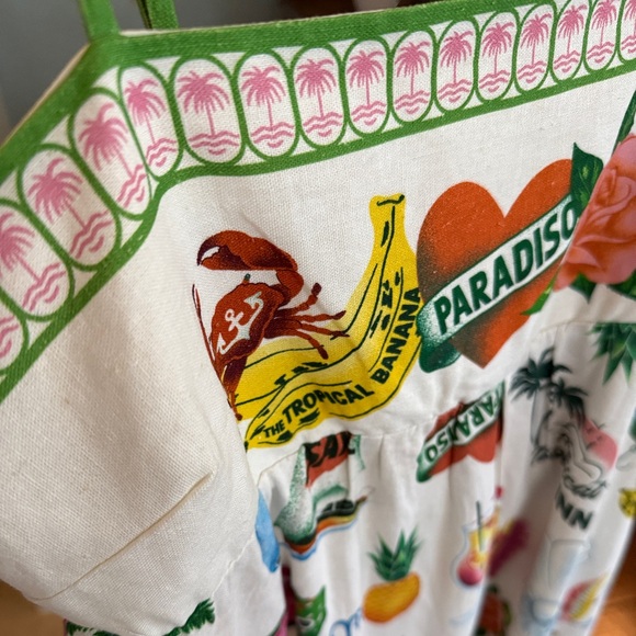 Rachel Zoe Paradisio Linen Tropical Graffiti Maxi Dress Small - Picture 7 of 17